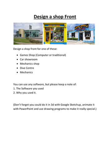 Design a Shop Front