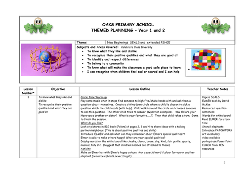 New beginnings with supporting PSHCE links