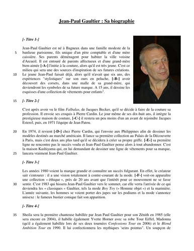 Biographie de Jean-Paul Gaultier