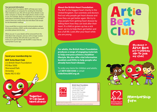 Artie Beat club membership form