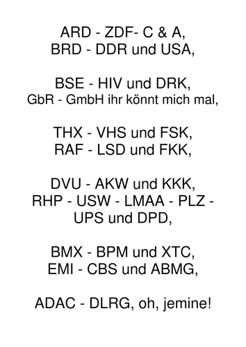 Letter sounds, abbreviations and listening skills