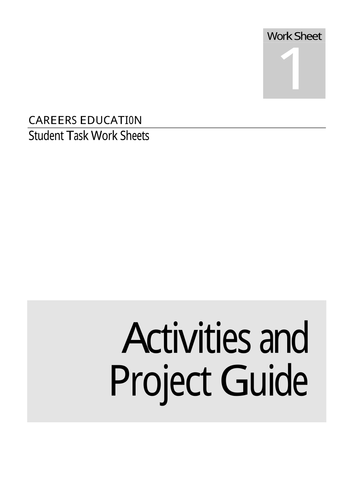 Careers Education: Student Task Worksheets