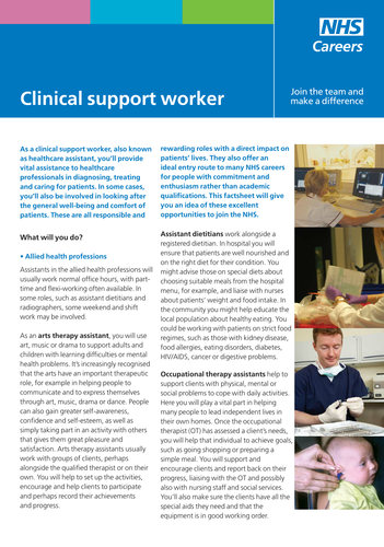 nhs-careers-clinical-support-worker-teaching-resources