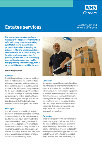 NHS Careers: Estates Services