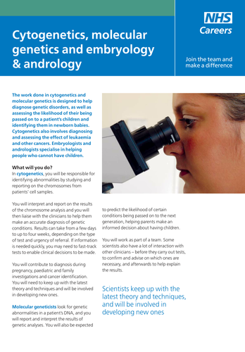 NHS Careers: Cytogenetics