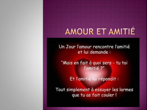 Amour et Amitié