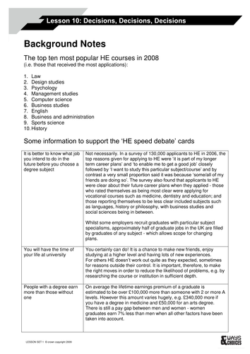 Lesson 10: Decisions, Decisions, Decisions