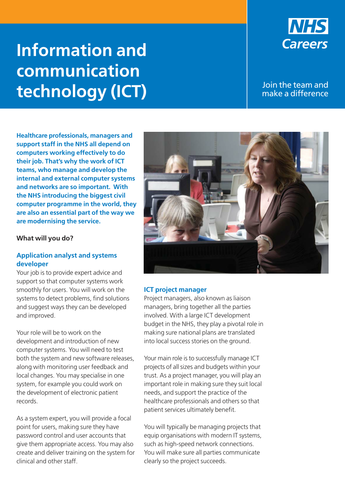 NHS Careers: Information Communication Technology