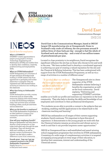 INEOS employer case study STEM