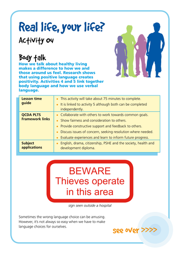 NHS Careers: Lesson Plan - Body Talk