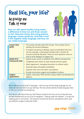 NHS Careers: Lesson Plan - Talk it Over