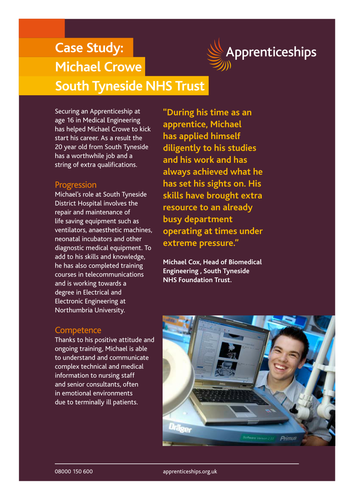NHS Careers: Apprenticeship - Case Study
