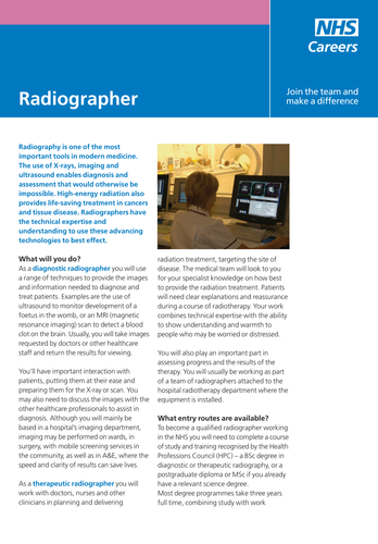 NHS Careers: Radiographer