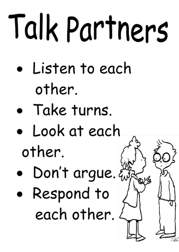 Talk partner success criteria display | Teaching Resources