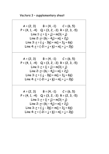 Tarsia - Vectors: Revision