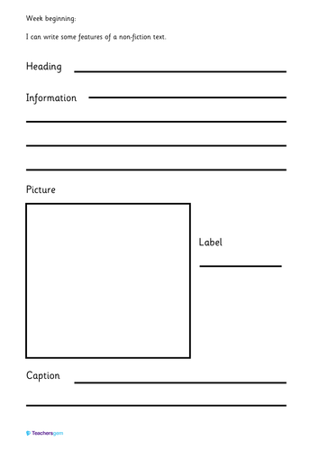 Writing template - features of a non-fiction text ... blank plot diagram worksheet 
