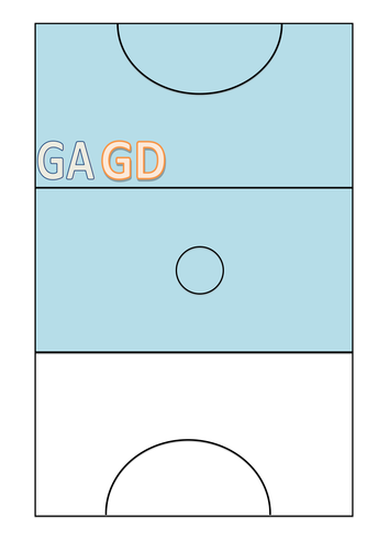 Netball Court Positions Teaching Cards