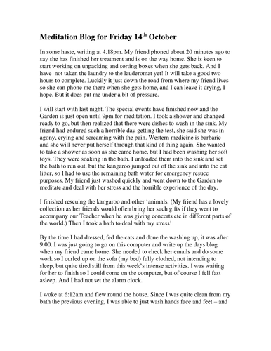 durgamata blog  - from Thursday 13th Oct