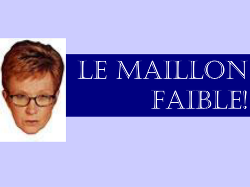 Weakest link, teamwork challenge, adjectives