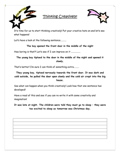 Creative thinking worksheet | Teaching Resources