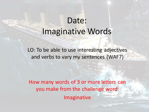 Moving level 3 to 4 writing sentences and vocab