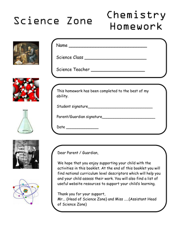 Year 7 Chemistry HW and activities