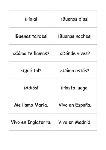 Hola - MATCH CARDS