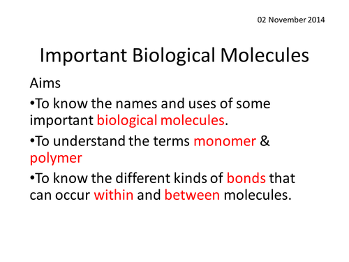 Introduction to Biological Molecules