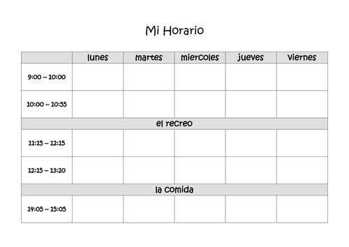 Mi Horario Escolar