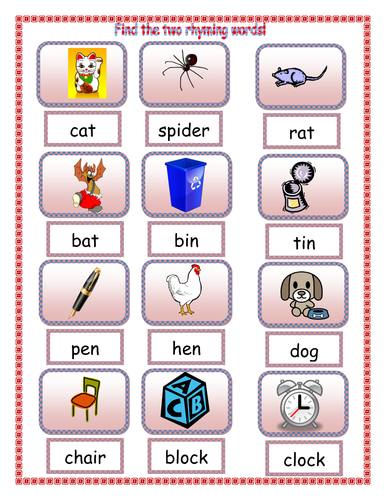 Rhyming words | Teaching Resources