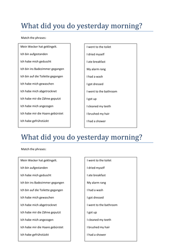 what-did-you-do-yesterday-morning-teaching-resources