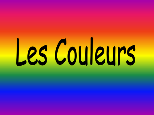 Les Couleurs - lesson