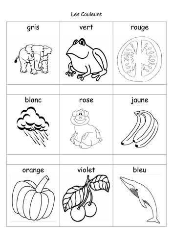 Les Couleurs - fiche de travail | Teaching Resources