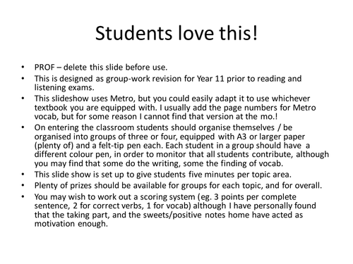 GCSE revision - group-work lesson