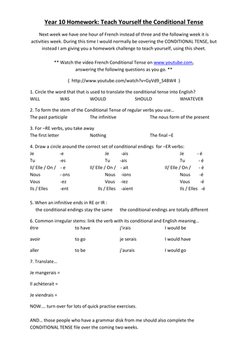 Teach Yourself the Conditional - using youtube.com