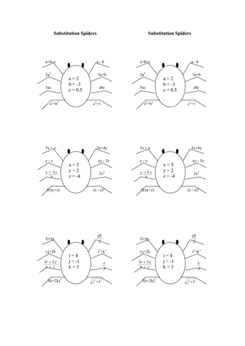 Substitution Spiders Starter