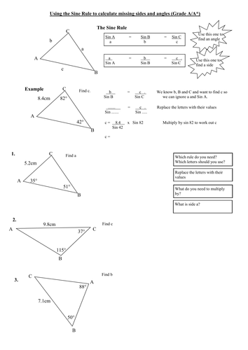 KS4 GCSE Maths Using Sine Rule