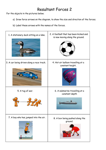 Printables Force Diagrams Worksheet force diagrams by pinkhelen teaching resources tes
