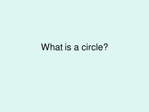 What is a circle?