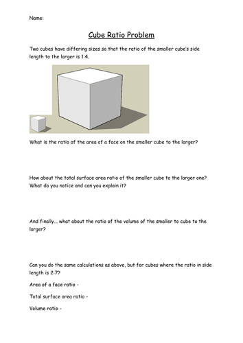 Ratio - Cube Problem