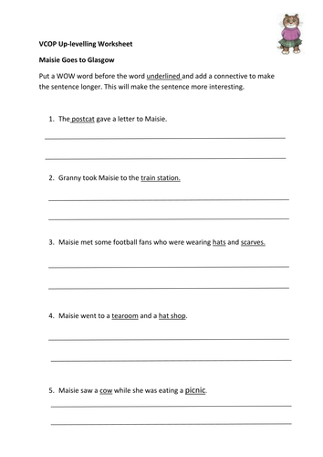 worksheets printable phase 3 by Examples  VCOP sazchristie  Teaching Resources Uplevelling