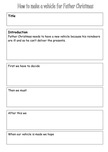 Writing Frames - Activity Village