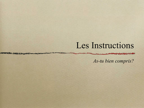 Classroom instructions