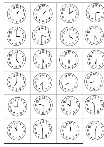 time to the half hour by s0402433 teaching resources tes