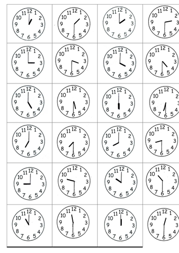 Printables Time To The Half Hour Worksheets time to the half hour by s0402433 teaching resources tes