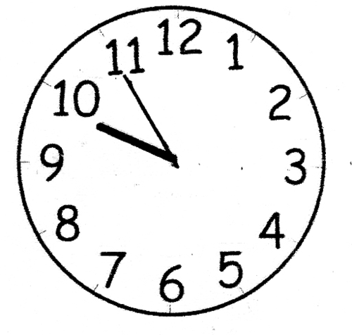 clocks to the five minutes