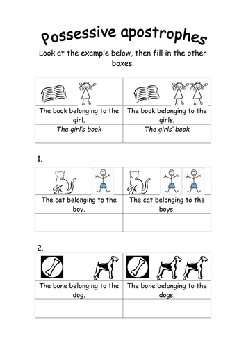 form words of contracted plural in apostrophes by e Teaching   chik groov Possessive Resources