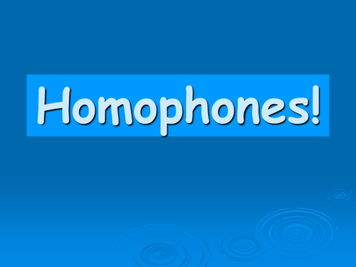 Homophones plenary game