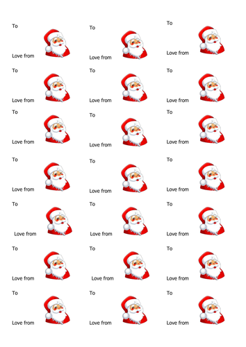 Father Christmas labels