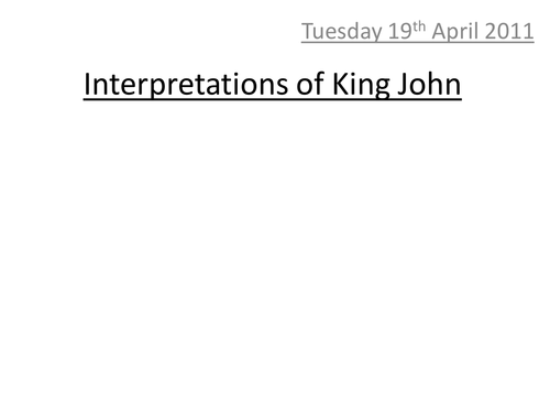 Interpretations of King John
